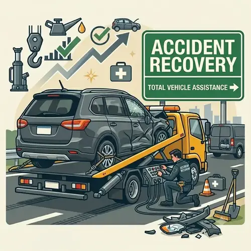 Accident and collision vehicle recovery in Doha, Qatar - Satha Breakdown